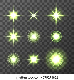 Light Glow Flare Stars Effect Set
