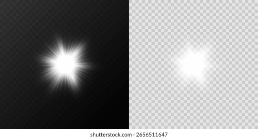 	Resplandor ligero con efectos brillantes de la estrella, brillo blanco y Elementos mágicos de la llamarada