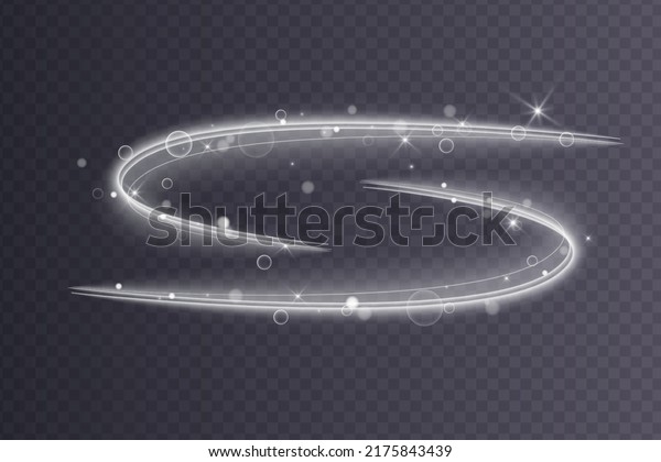 Light glowing
effect.Luminous white lines of speed.  Abstract motion lines. Light
trail wave, fire path trace line, car lights, optic fiber and
incandescence curve twirl
png