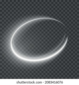 Light glowing effect.White motion lines. Luminous line of speed.Light trail wave, fire path trace line