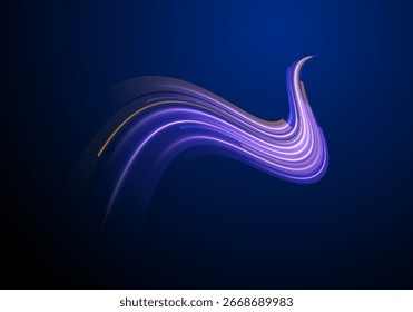 Light and glowing stripe wave move with neon effect abstract speed energy flow futuristic motion in color lines with shiny background