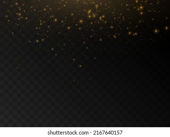 Fondo dorado claro con bokeh, chispas doradas en caída, brillo polvoriento con efecto desdibujado para el diseño de cartas, invitaciones, felicitaciones, presentaciones.