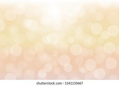 Light gold bokeh background. Illustration with circles of light.For background, poster, presentation or website.
