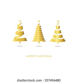 Light Gold Christmas Tree Card