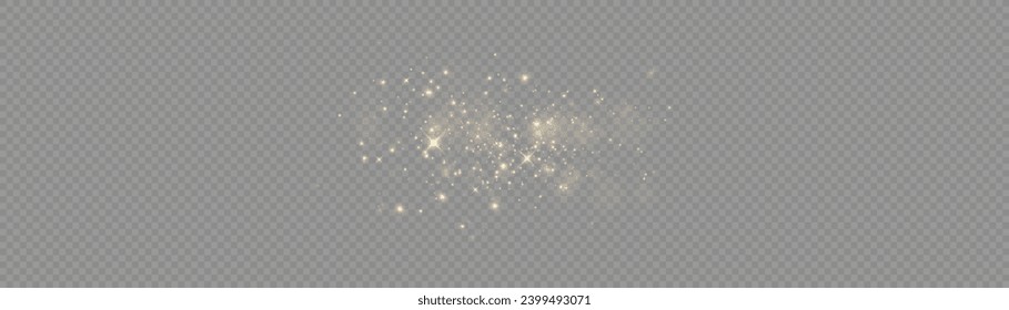La luz del polvo de oro, el fondo del efecto de la luz de bokeh. Navidad brillando el fondo de polvo, el amarillo parpadeando brillando con luz de cosquillas de confeti y movimiento de partículas. Las chispas de polvo y las estrellas doradas brillan.