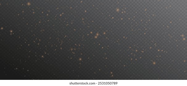 Luz de polvo de oro. Fondo de efecto de luz Bokeh png. Un hermoso fondo de Navidades brillantes. Un hermoso resplandor parpadeante amarillo con luz bokeh de confeti y movimiento de partículas.