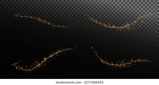 Juego de polvo de oro claro. Fondo del efecto de las luces de bokeh. Navidad brillante fondo de polvo Navidad brillante luz de color de fondo confetti y brillo de textura para su diseño.
