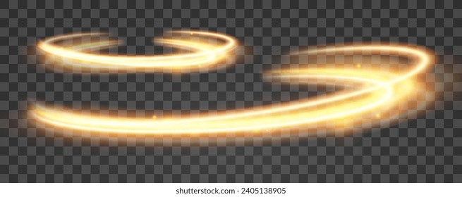 Leichter Goldeffekt glänzender Linien.Goldener Farbverlauf-Design-Element.Wavy helle Streifen.