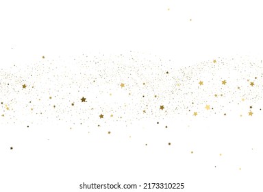 Light gold glitter confetti background. White festive texture. Magic sky digital paper