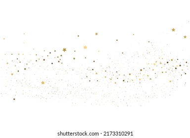 Hellgoldglänzender Konfetti-Hintergrund. Weiße festliche Struktur. Digitales Magic Sky-Papier