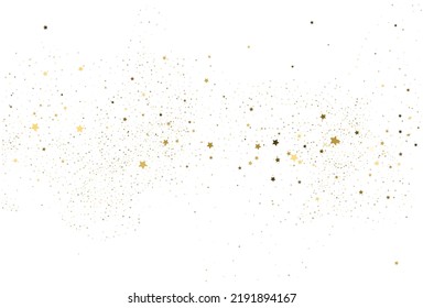 Light gold glitter confetti background. White festive texture. Magic sky digital paper
