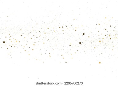Light gold glitter confetti background. White festive texture. Magic sky digital paper