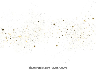 Hellgoldglänzender Konfetti-Hintergrund. Weiße festliche Struktur. Digitales Magic Sky-Papier