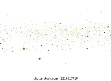 Light gold glitter confetti background. White festive texture. Magic sky digital paper