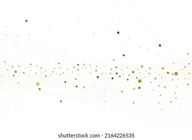 Fondo de confeti redondeado de brillo dorado claro. Textura festiva blanca. Vector