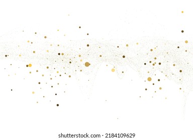 Light gold glitter round confetti background.