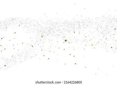 Light gold and light silver glitter confetti background. White festive texture. Vector