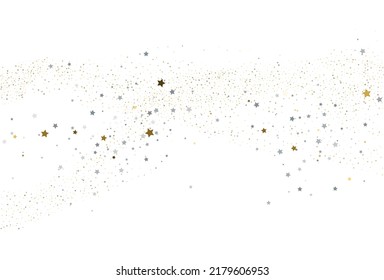 Fondo de confeti de oro claro y brillo plateado claro. Textura festiva blanca. Vector
