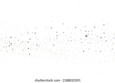 Light gold and light silver glitter confetti background. White festive texture. Vector