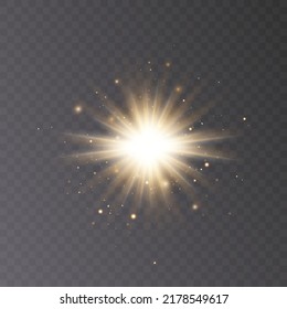 Light Gold Star Png. Light Sunshine Png. Light Effect Png.