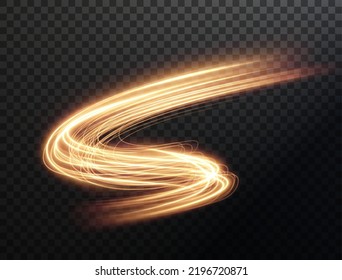  Light gold Twirl. Curve light effect of gold line. Luminous gold circle. Light gold pedistal, podium, platform, table. Vector PNG. Vector illustration