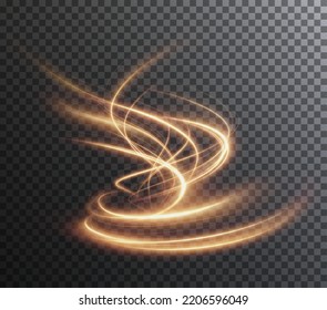 Light gold Twirl. Curve light effect of gold line. Luminous golden circle. PNG Light gold pedistal, podium, platform, table. Vector PNG.	