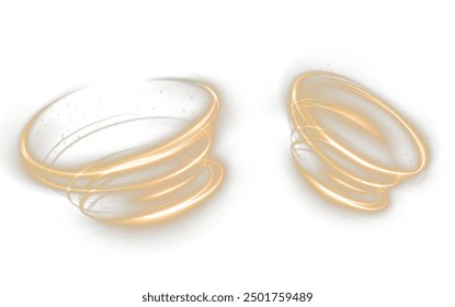 Light gold Twirl png. Curve light effect of gold line. Luminous gold spiral png. Element for your design, advertising, postcards, invitations, screensavers, websites, games.