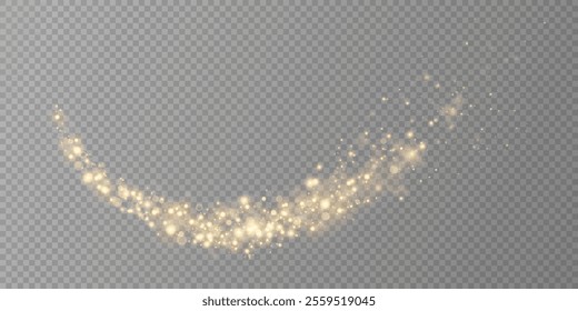 Light of golden dust.  Christmas glowing bokeh confetti light, dust and glitter overlay texture for your design.