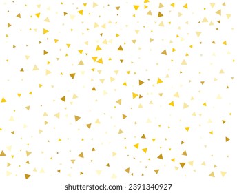 Light Golden glitter Triangular confetti. Pastel holiday texture