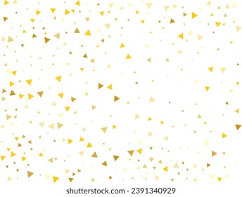 Light Golden glitter Triangular confetti. Pastel holiday texture