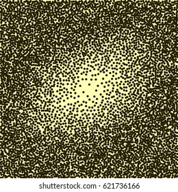 Light golden Halftone dots. Yellow dots on gold background. 
