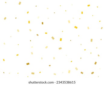 Rectangles Dorées Claires. Fête Confetti, Falling Golden Abstract Decoration for Party. Illustration vectorielle.