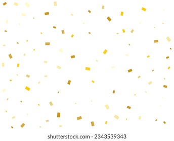 Rectangles Dorées Claires. Fête Confetti, Falling Golden Abstract Decoration for Party. Illustration vectorielle.