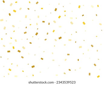 Rectangles Dorées Claires. Fête Confetti, Falling Golden Abstract Decoration for Party. Illustration vectorielle.