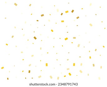 Rectángulos dorados claros. Celebración de Confetti, caída de la decoración abstracta de oro para la fiesta. Ilustración vectorial.