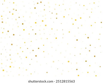 Fondo de confeti de brillo cuadrado dorado claro. Ilustración vectorial.