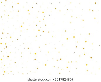 Heller goldener quadratischer Glitzer-Konfetti-Hintergrund. Vektorgrafik.
