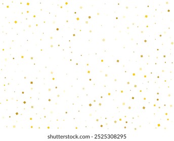 Fondo de confeti de brillo cuadrado dorado claro. Ilustración vectorial.