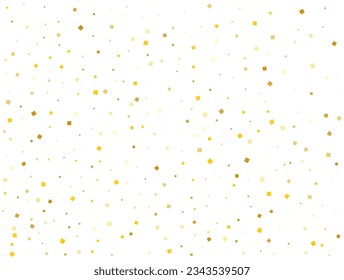 Light Golden Squares. Confetti celebration, Falling golden abstract decoration for party. Vector illustration.