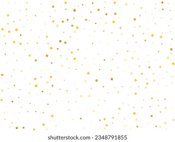 Light Golden Squares. Confetti celebration, Falling golden abstract decoration for party. Vector illustration.