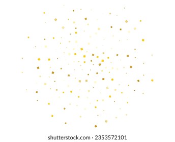 Light Golden Squares. Confetti celebration, Falling golden abstract decoration for party. Vector illustration.