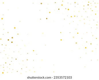 Light Golden Squares. Confetti celebration, Falling golden abstract decoration for party. Vector illustration.