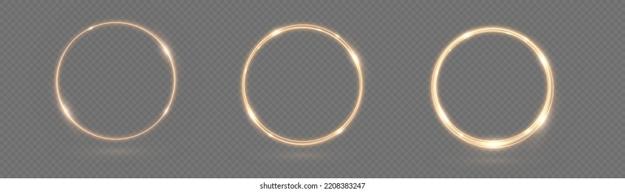 Light golden swirl. Curve golden line light effect. Glowing golden circle. Light gold pedestal, podium, portal, platform, table. Magic circle vector.