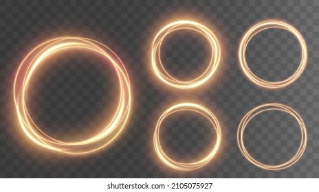 Light golden Twirl. Curve light effect of golden line. Luminous golden circle. Light gold pedistal, podium, platform, table. Vector PNG. Vector illustration