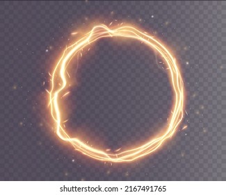 Light Golden Twirl. Curve Light Effect Of Golden Line. Luminous Golden Circle. PNG Light Gold Pedistal, Podium, Platform, Table. Vector PNG.