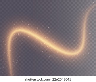 Light golden Twirl. Curve light effect of golden line. Luminous golden circle. Element for your design, advertising, postcards, invitations, screensavers, websites, games.	
