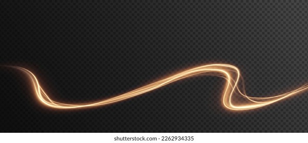 Light golden Twirl. Curve light effect of golden line. Element for your design, advertising, postcards, invitations, screensavers, websites, games.
