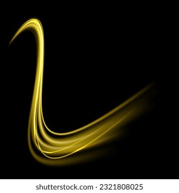 Light golden Twirl. Curve light effect of golden line. Luminous golden circle. Light gold pedistal, podium, platform, table. Vector PNG. Vector illustration 