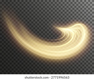 Light golden Twirl. Curve light effect of golden line. PNG Luminous golden circle. Light gold pedistal, podium, platform, table. Vector PNG.