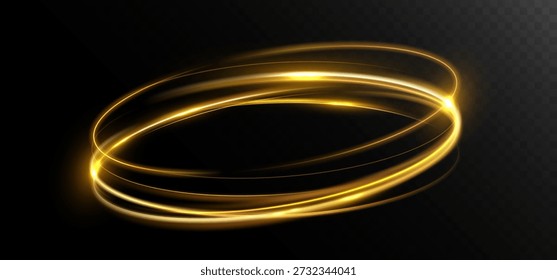 Vórtice dourado claro com anel de energia brilhante no fundo transparente.